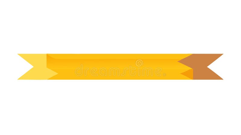 Simple curved yellow banner or ribbon illustration, decorative title element, vector design Generative AI stock illustration