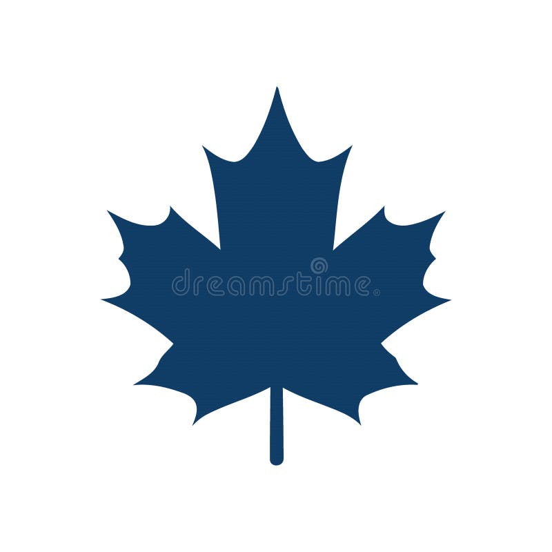 Simple dark blue maple leaf icon shape simple design royalty free illustration