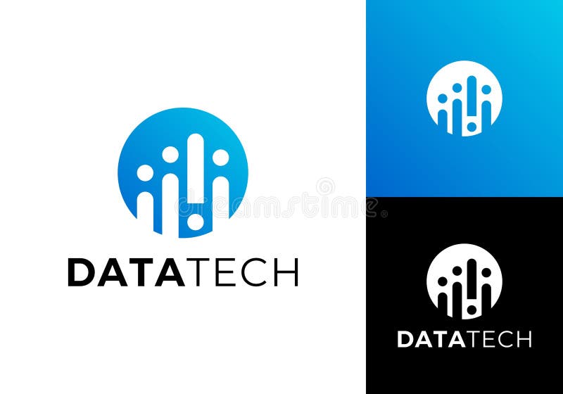 Simple data tech finance logo vector design vector illustration