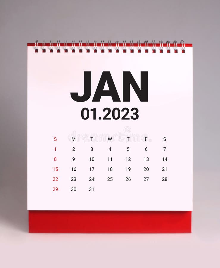 Simple Desk Calendar 2023 January Stock Image Image of month