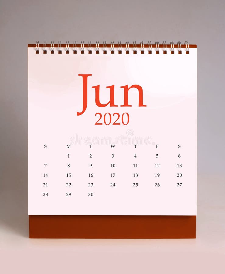 Simple Desk Calendar 2020 June Stock Image Image of simple, year