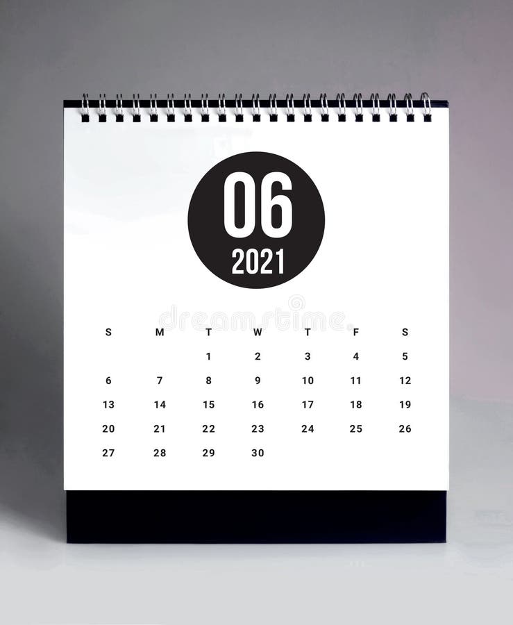 Simple Desk Calendar 2021 June Stock Image Image of design, desk