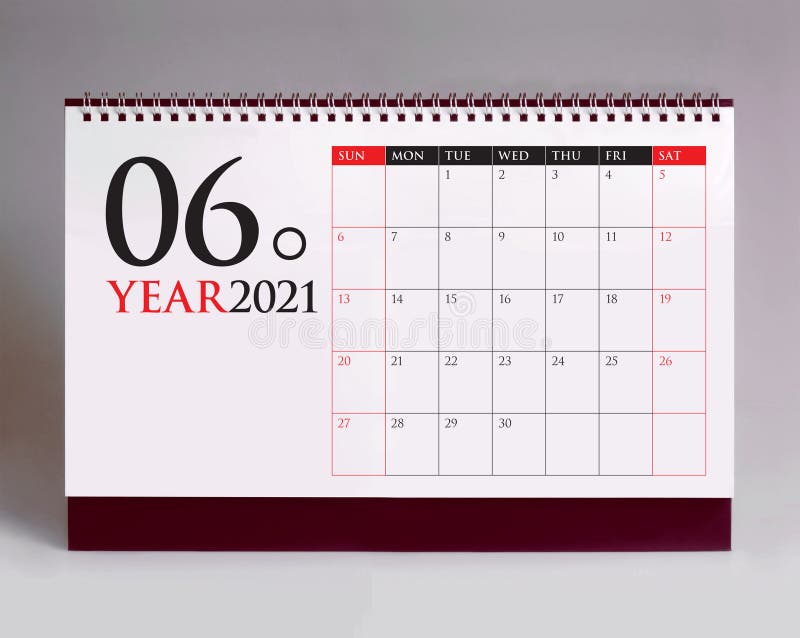 Simple Desk Calendar 2021 June Stock Image Image of desk, standing