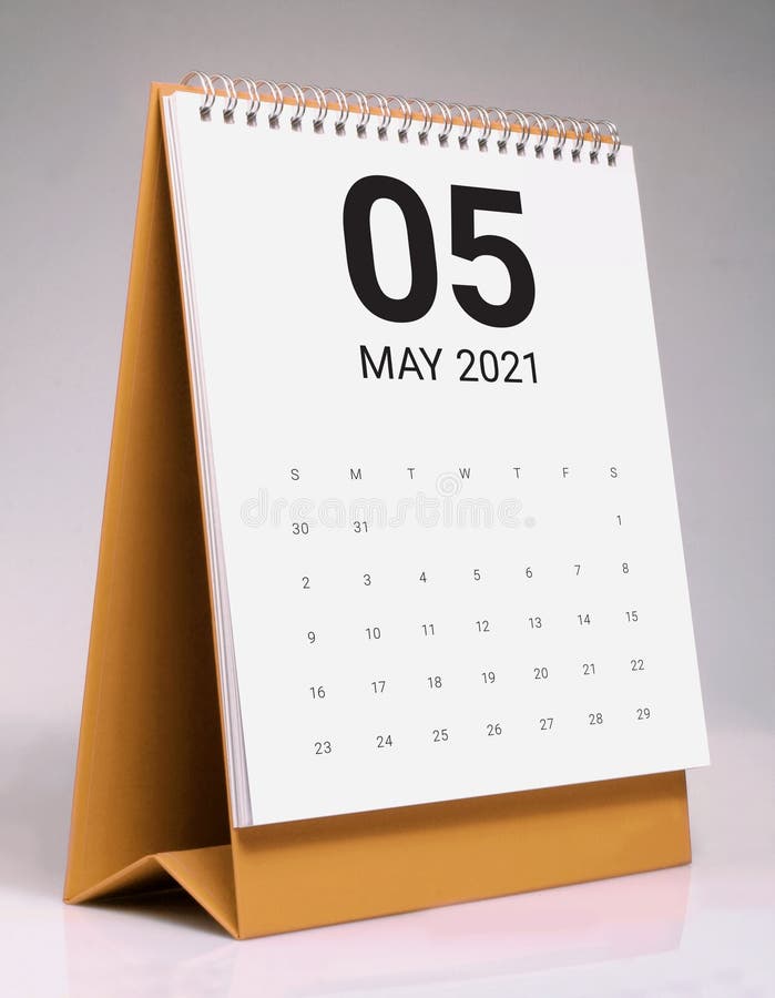 Simple Desk Calendar 2021 May Stock Image Image of desk, design