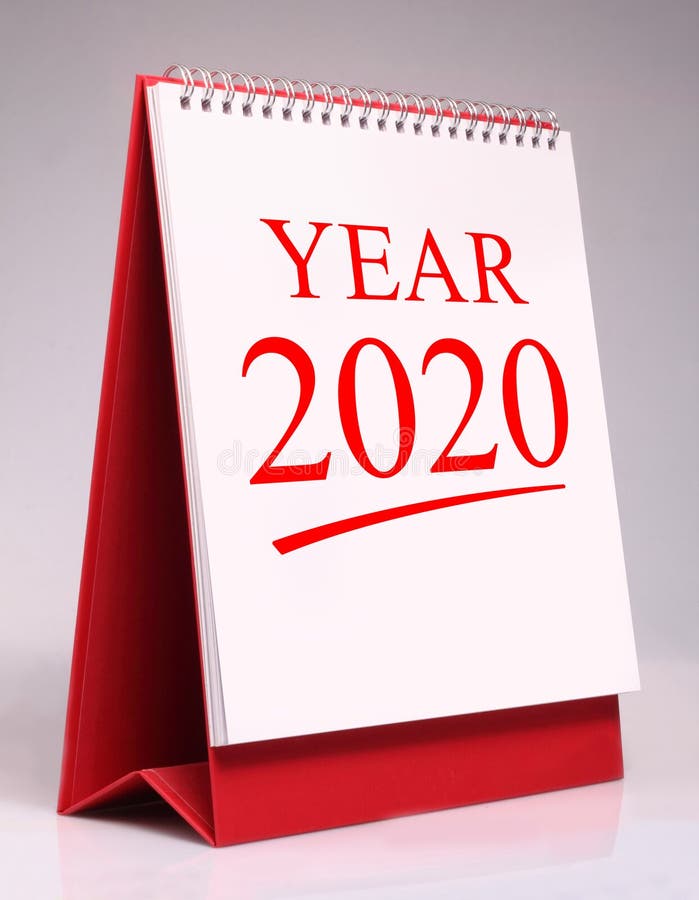 Simple Desk Calendar for New Year 2020 Stock Photo Image of 2020