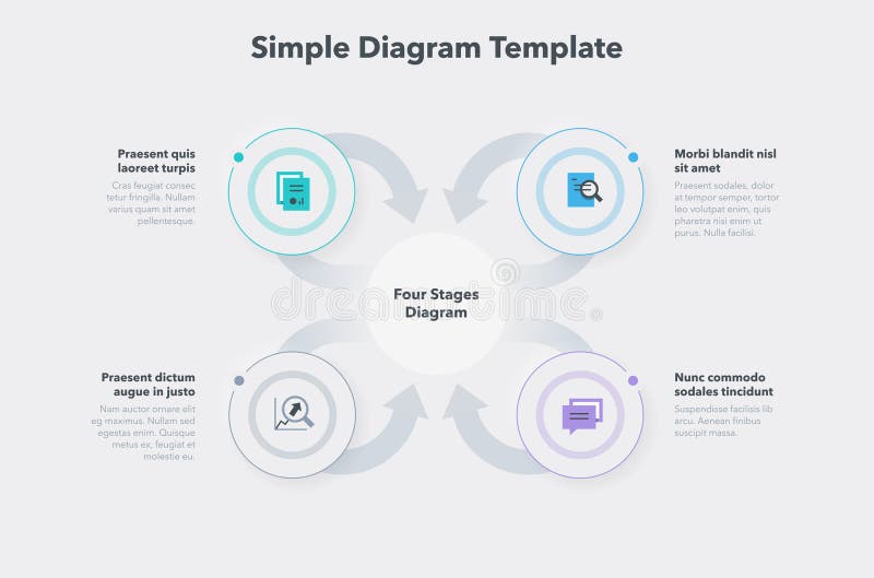 Simple diagram template with four stages royalty free illustration