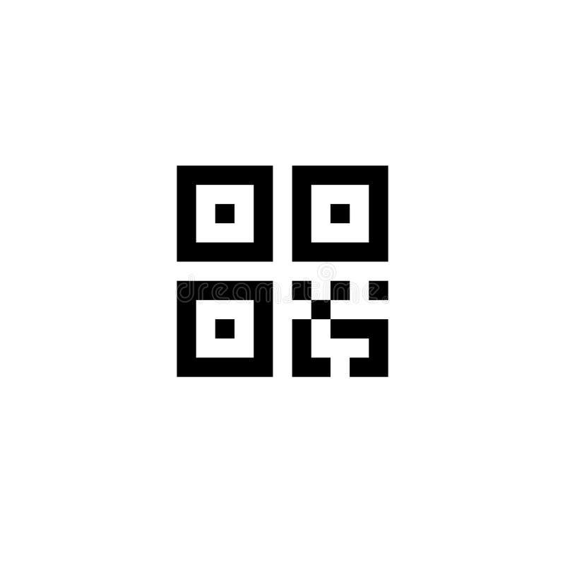 Simple digital qr code sign stock illustration