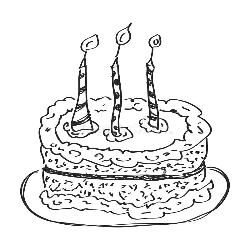 Simple doodle of a cake stock vector. Illustration of doodle - 56721330