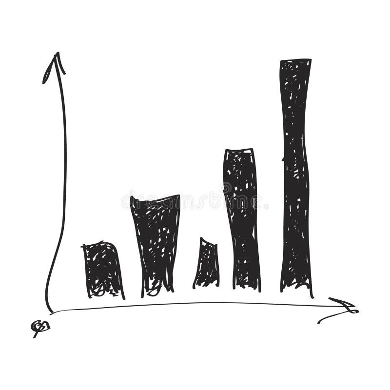 Doodle Pie Chart stock illustration. Illustration of money - 207983738