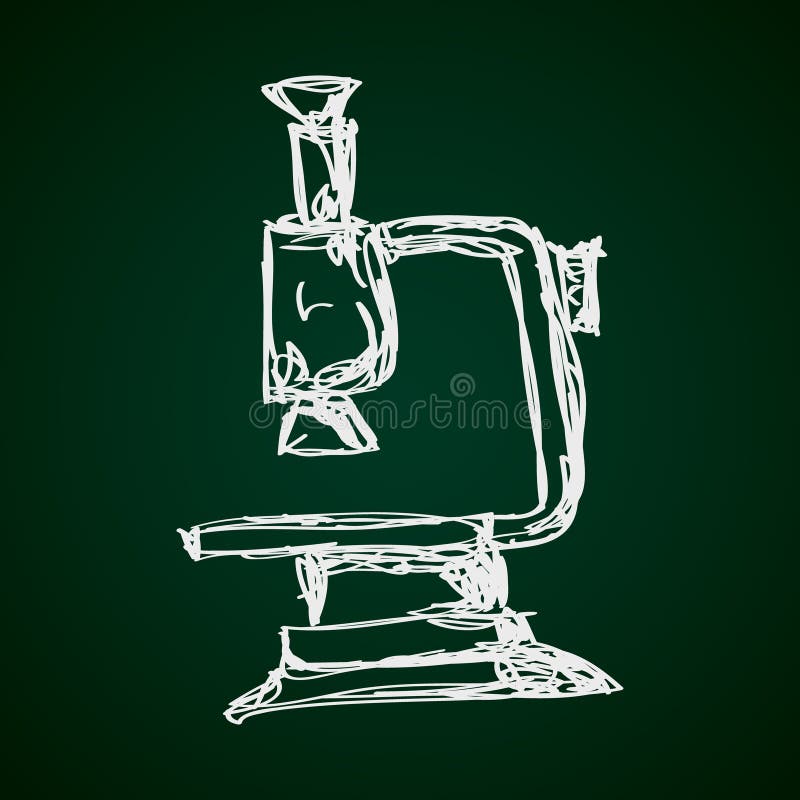 Simple Doodle of a Microscope Stock Illustration - Illustration of