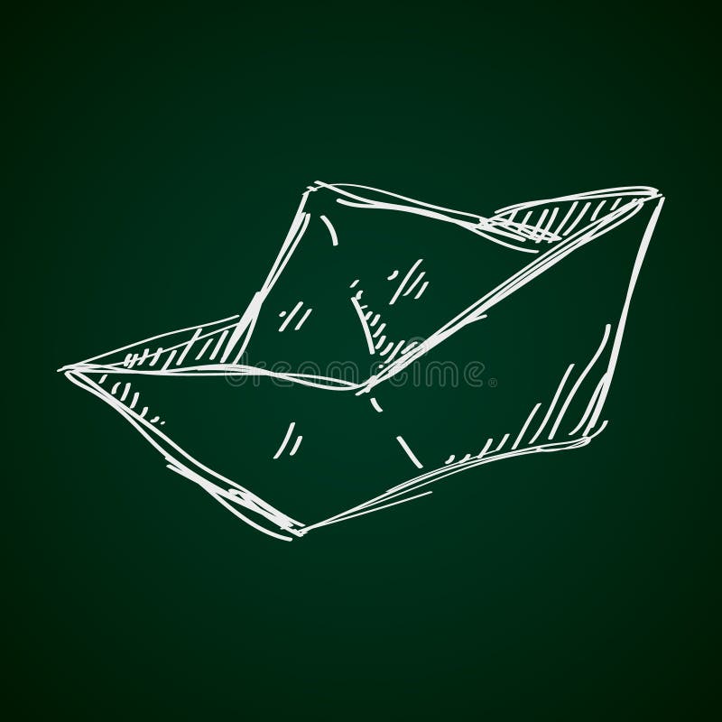 Simple Doodle of a Paper Boat Stock Vector Illustration of icon