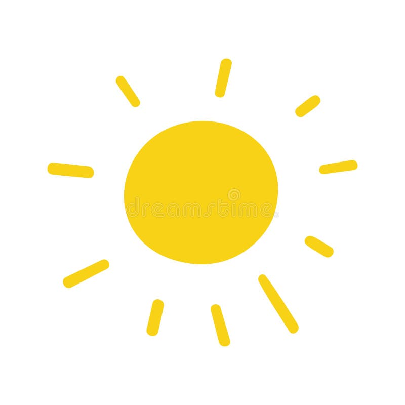 Simple Doodle Sun Isolated on White Background. Cartoon Sunshine.. Vector  Illustration Stock Vector - Illustration of bright, shine: 225640892