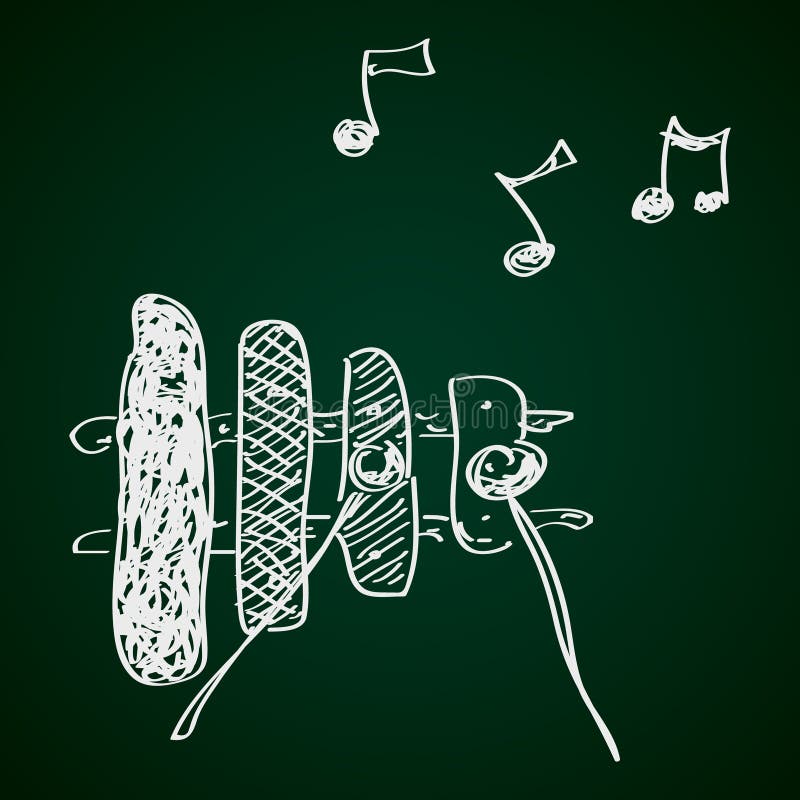 Simple Doodle of a Xylophone Stock Vector Illustration of wood, music