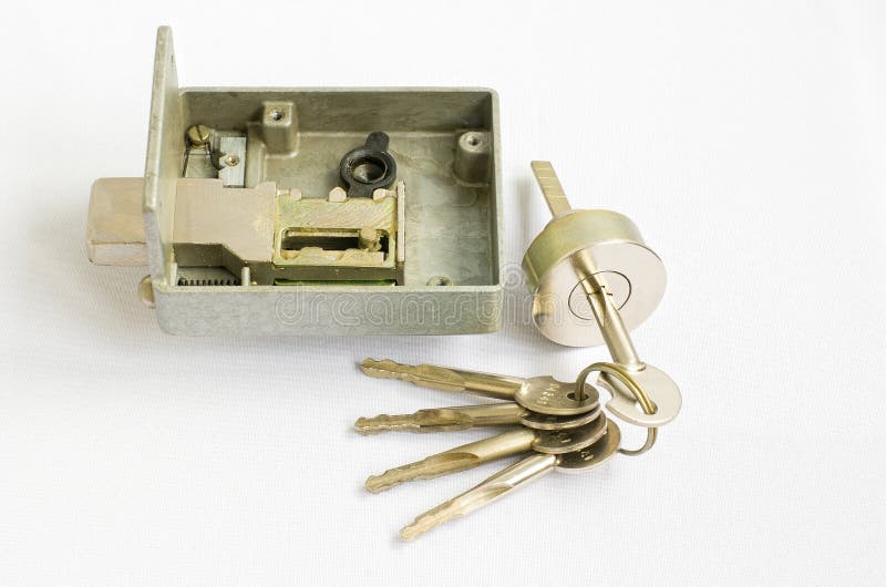 Simple door lock parts. stock photo. Image of mechanism 19642236