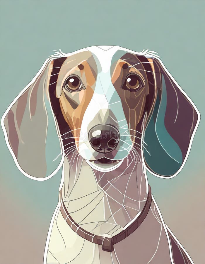 Simple Drawing of a Dachshund Dog Stock Illustration Illustration of