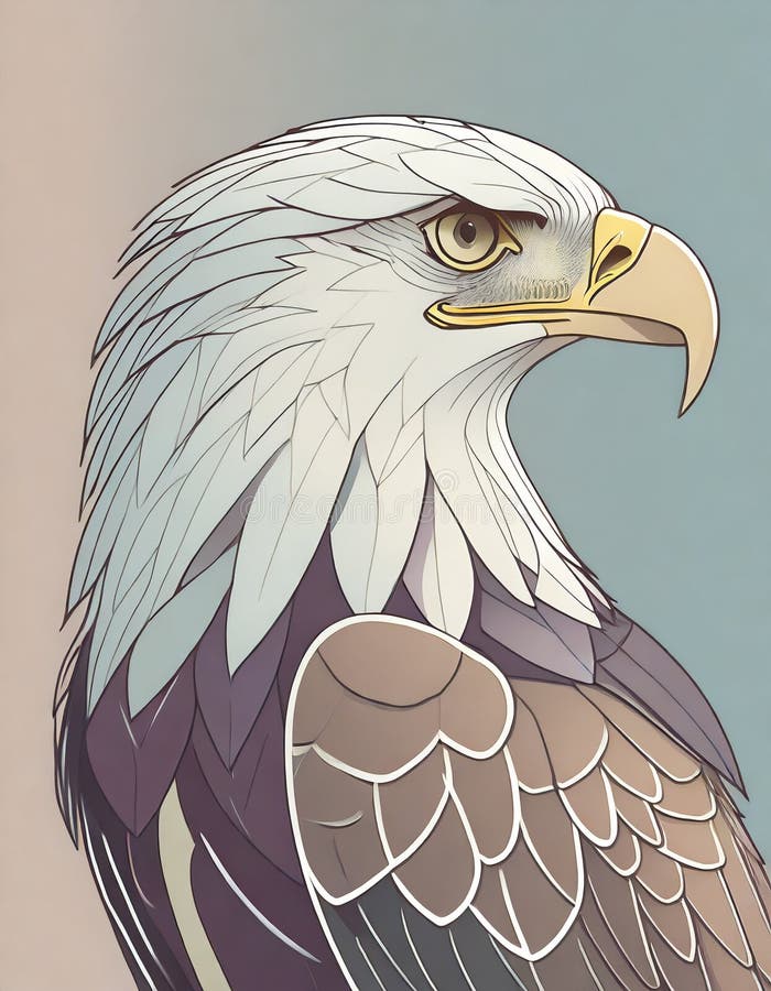Simple drawing of a eagle stock illustration Illustration of elegance
