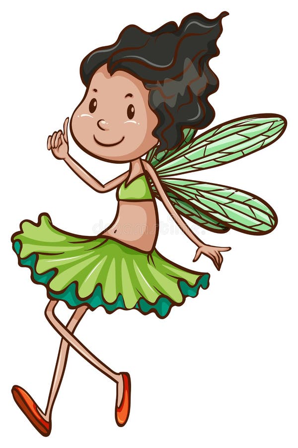 A Simple Drawing of a Fairy Stock Vector - Illustration of sketching