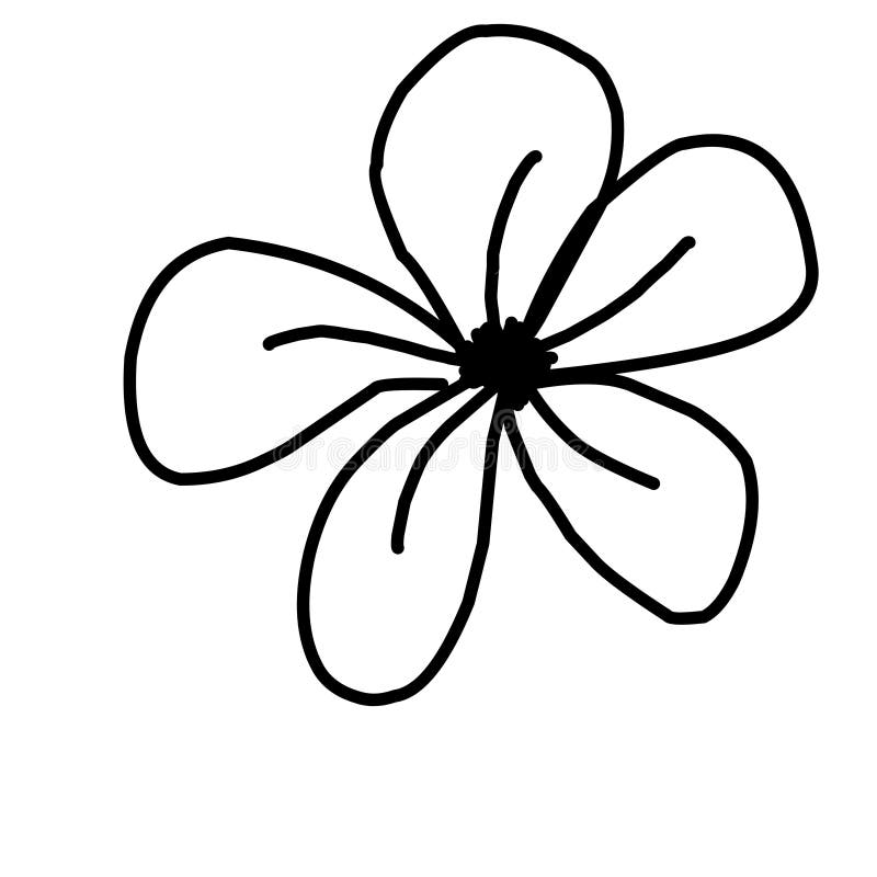 Simple Drawing Tribal Flower on White Background Stock Illustration -  Illustration of tribal, white: 164506856
