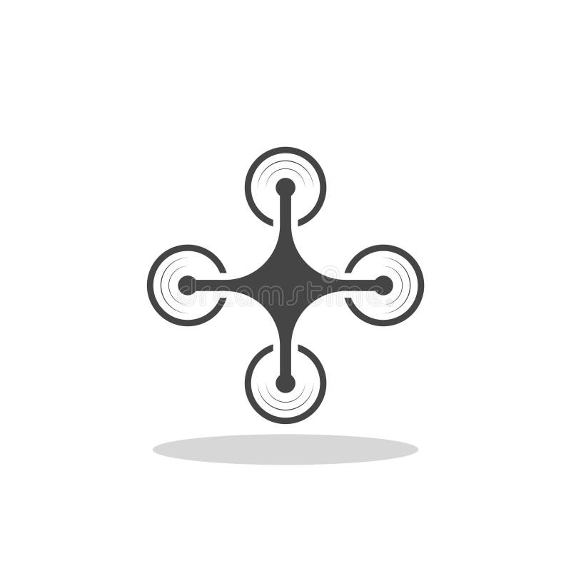 Simple drone icon with shadow royalty free illustration