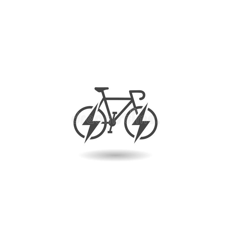 Simple E-bike icon with shadow vector illustration
