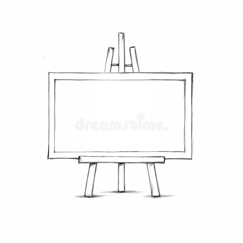 Premium Vector  Wooden easel stand with blank canvas on white background