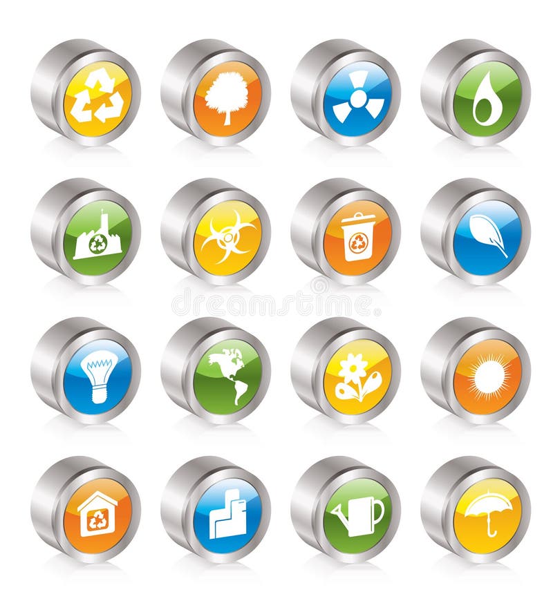 Simple Ecology and Recycling icons