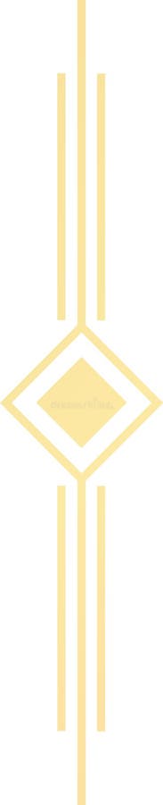 Simple and elegant abstract composition featuring a yellow rhombus and intersecting vertical lines, creating a visually appealing geometrical pattern