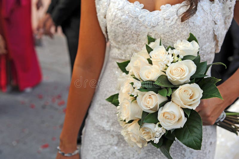 Simple and elegant wedding bouquet, wedding day stock photo Simple and elegant wedding bouquet, wedding day stock photo