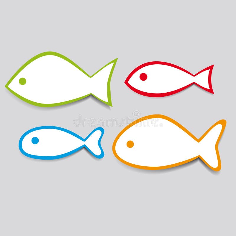 Fish drawing clipart vector design illustration. Fish set. Vector Clipart  Print