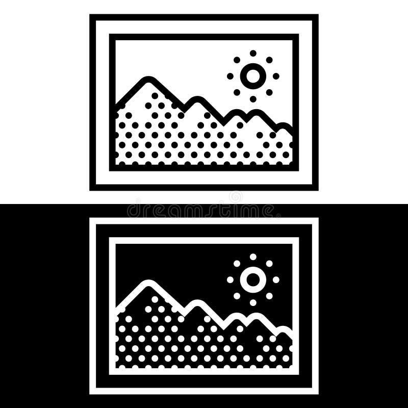 Simple, flat, black and white picture frame icon vector illustration Simple, flat, black and white picture frame icon vector illustration