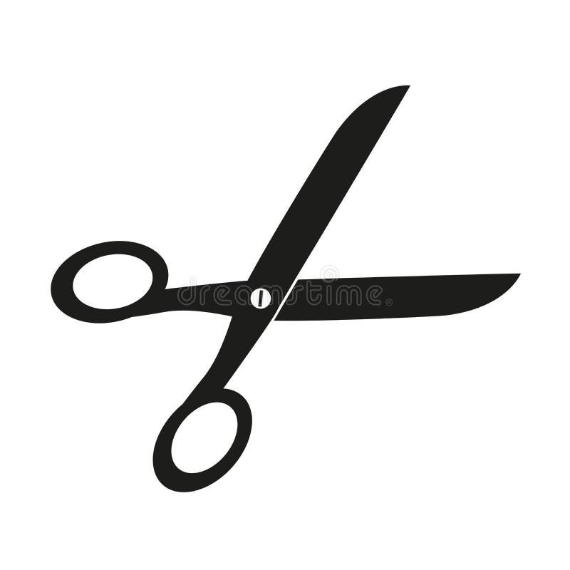 White Scissors Black Background. Vector Illustration Stock Vector