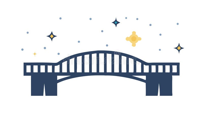 Simple Flat Bridge Basic Infrastructure Essential Connection Vector