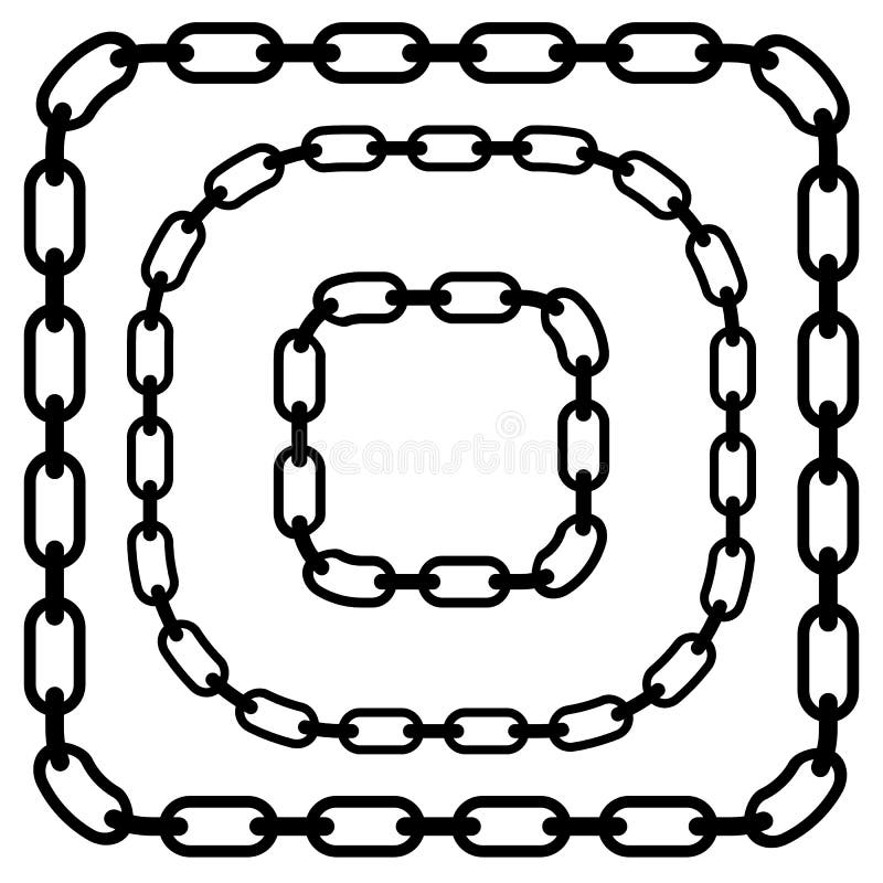 Simple Flat Chain Link, Chain Illustration. Silhouette of a Chain Stock