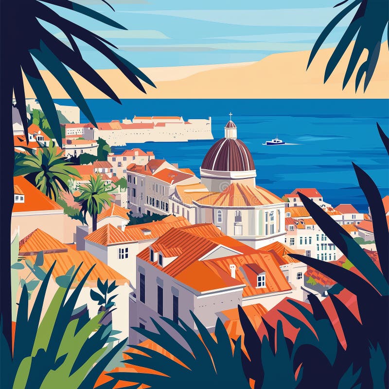 Dubrovnik City Stock Illustrations – 691 Dubrovnik City