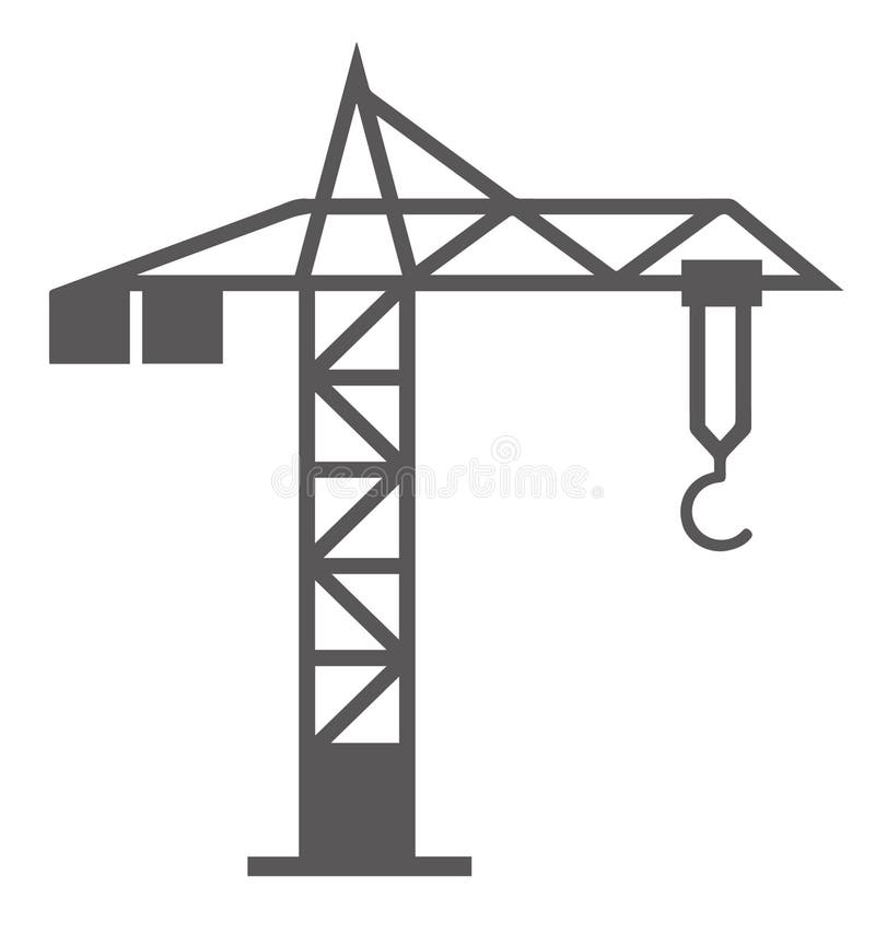 Crane hook construction machine drawing Royalty Free Vector