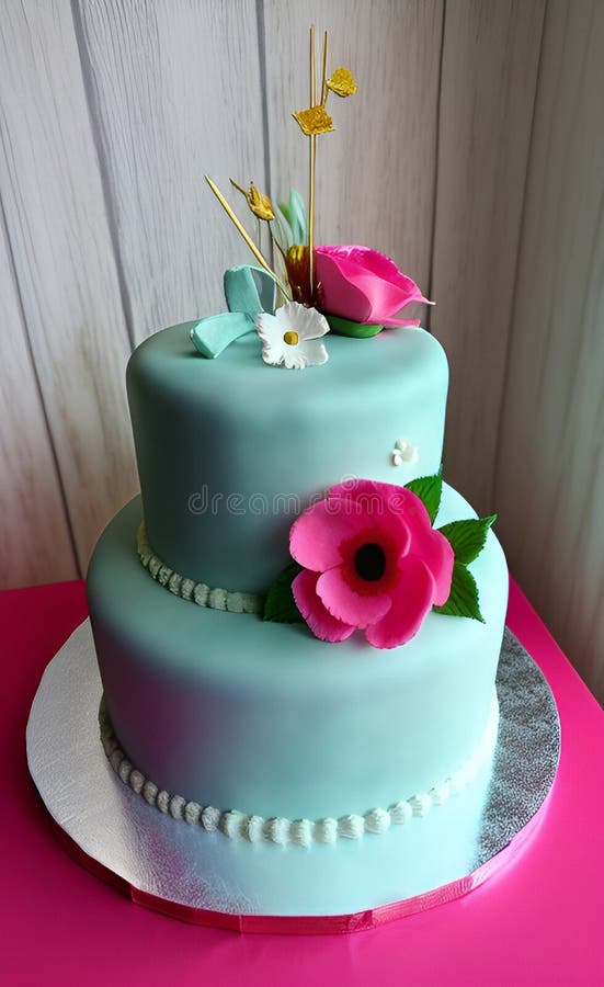 Simple Flower Cake Design Illustration Artificial Intelligence Artwork