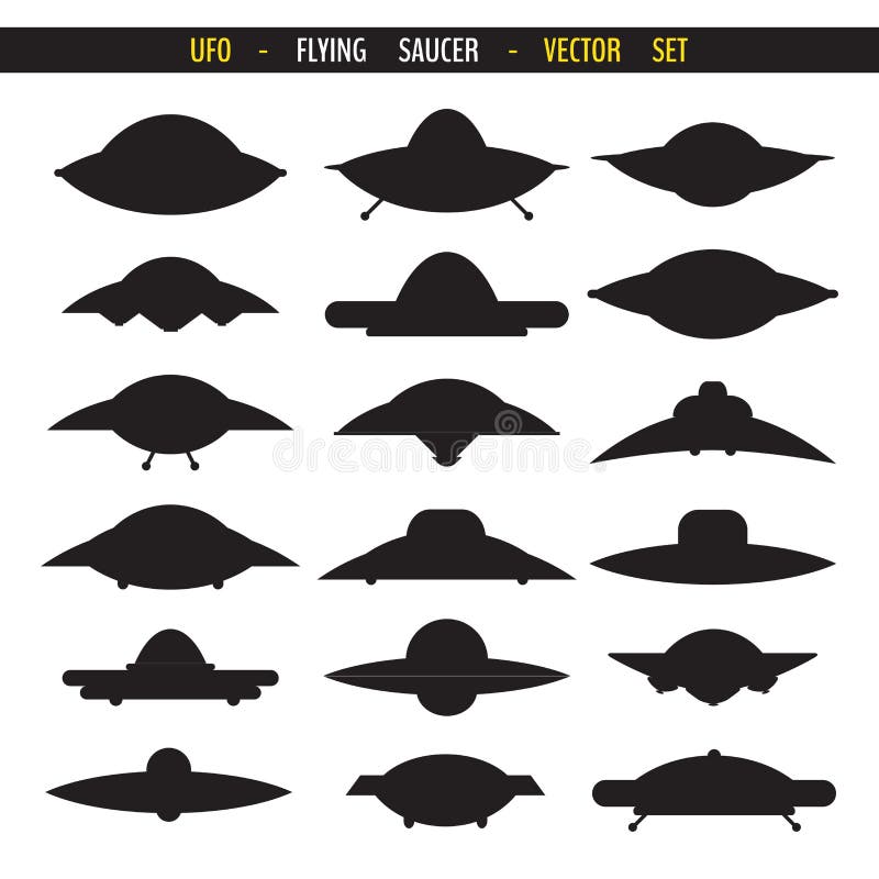 photo Ufo Vector Silhouette simple flying saucer stock vector