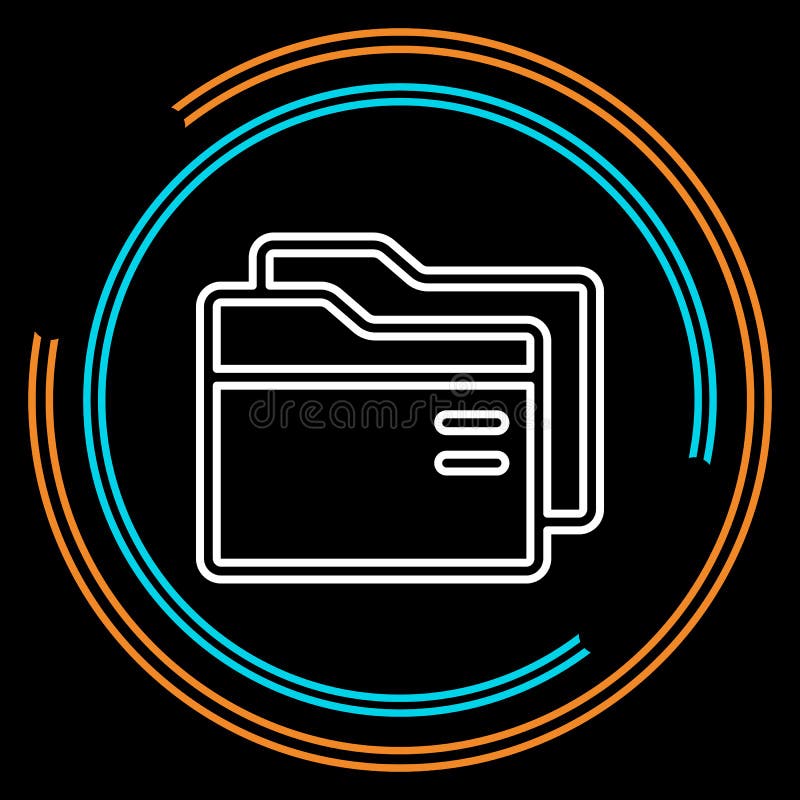 Simple Folder Thin Line Vector Icon royalty free illustration