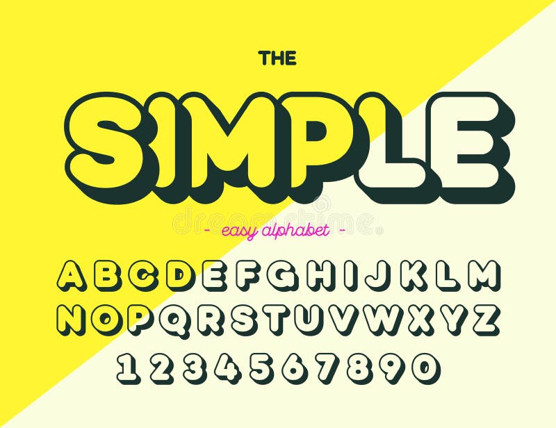 Pixel Trendy Typeset Simple Font System Computer Script Stock