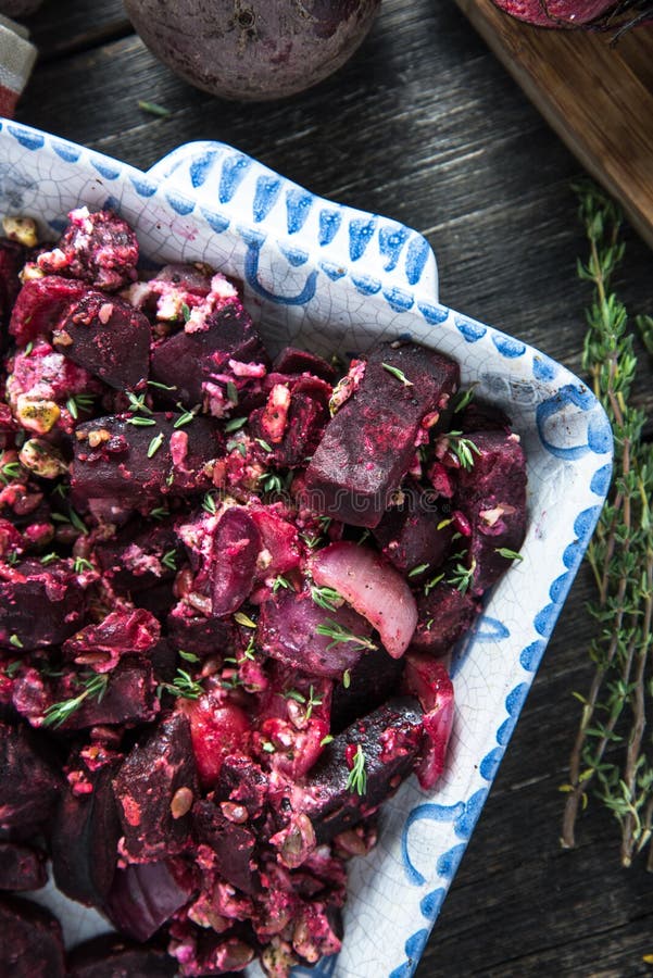 Simple Food, Beetroot Bake with Goats Cheese Stock Image Image of
