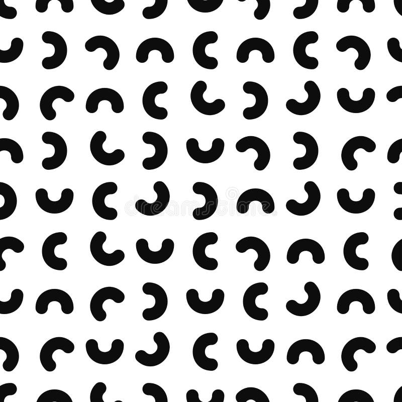 Simple geometric seamless pattern - memphis design. Black curved texture. Fashion 80-90s royalty free illustration