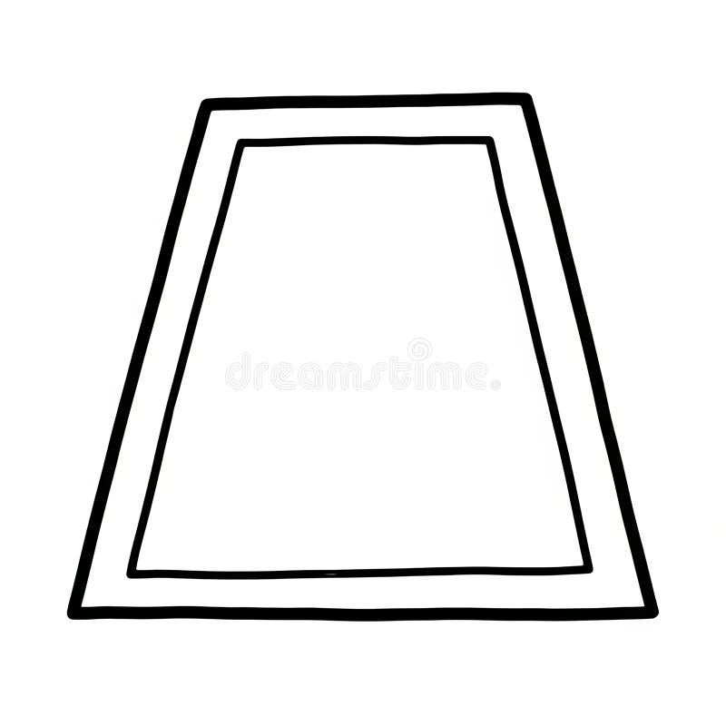 Simple geometric trapezoid shape outline silhouette stock illustration