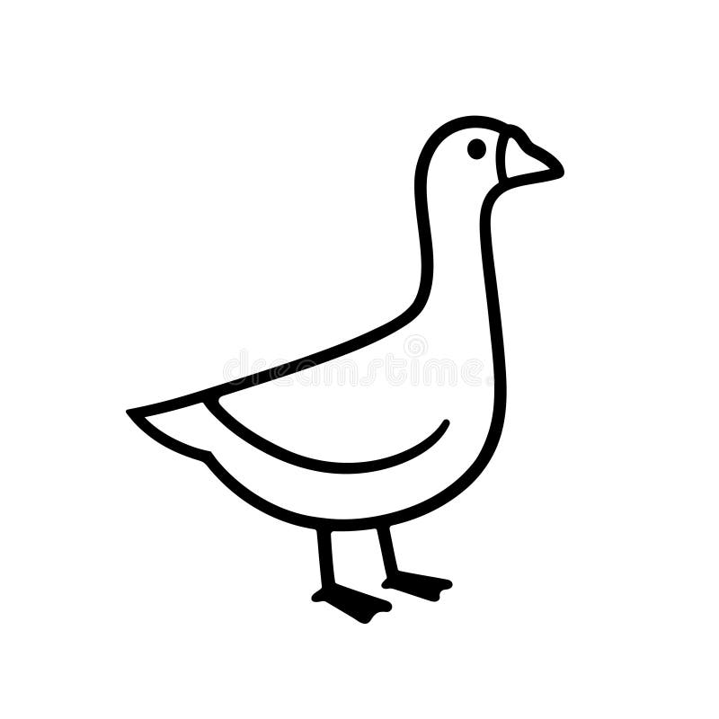 Simple goose drawing stock vector. Illustration of style - 122451788