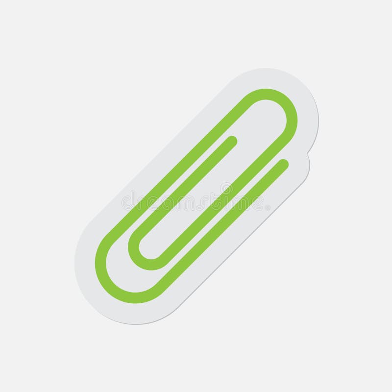 Green Paper Clip Paperclip stock illustration. Illustration of clip