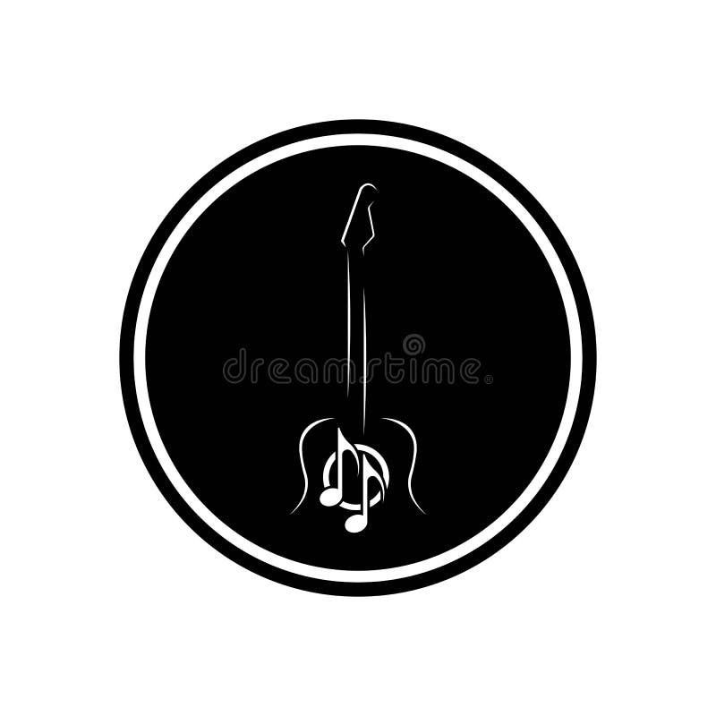 Simple Guitar Music Logo Vector Illustration Stock Vector Illustration of white, folk 249160689