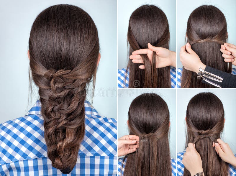 Simple hairstyle tutorial stock photo. Image of backstage - 85539294