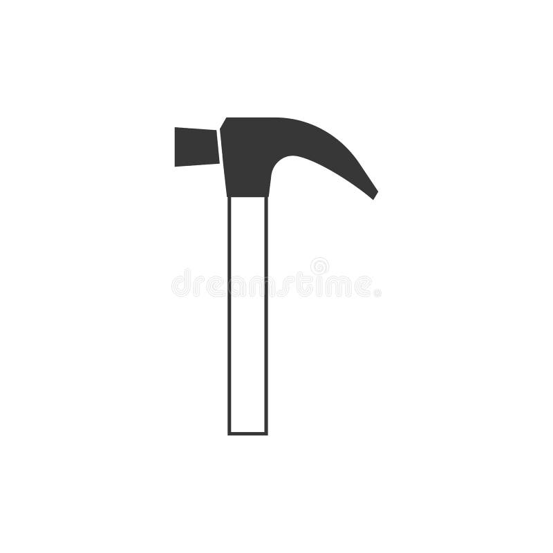 Hammer silhouette icon stock vector. Illustration of metal 99741405