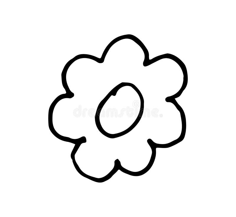 Simple Hand Drawing Cartoon Doodle Vector of a Flower Stock Illustration -  Illustration of hand, decoration: 174329755