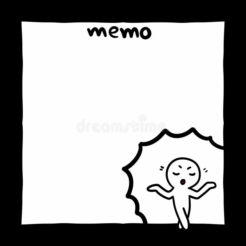 Simple hand drawn doodle of a note stock illustration