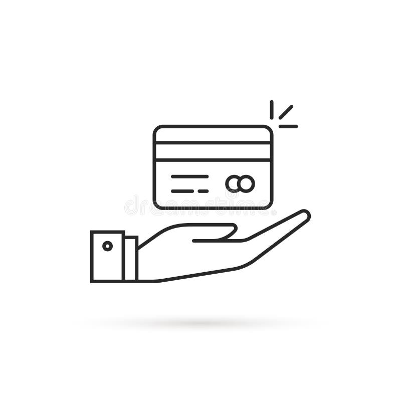 Иконка swipe credit Card. Credit line Art. Mains simple